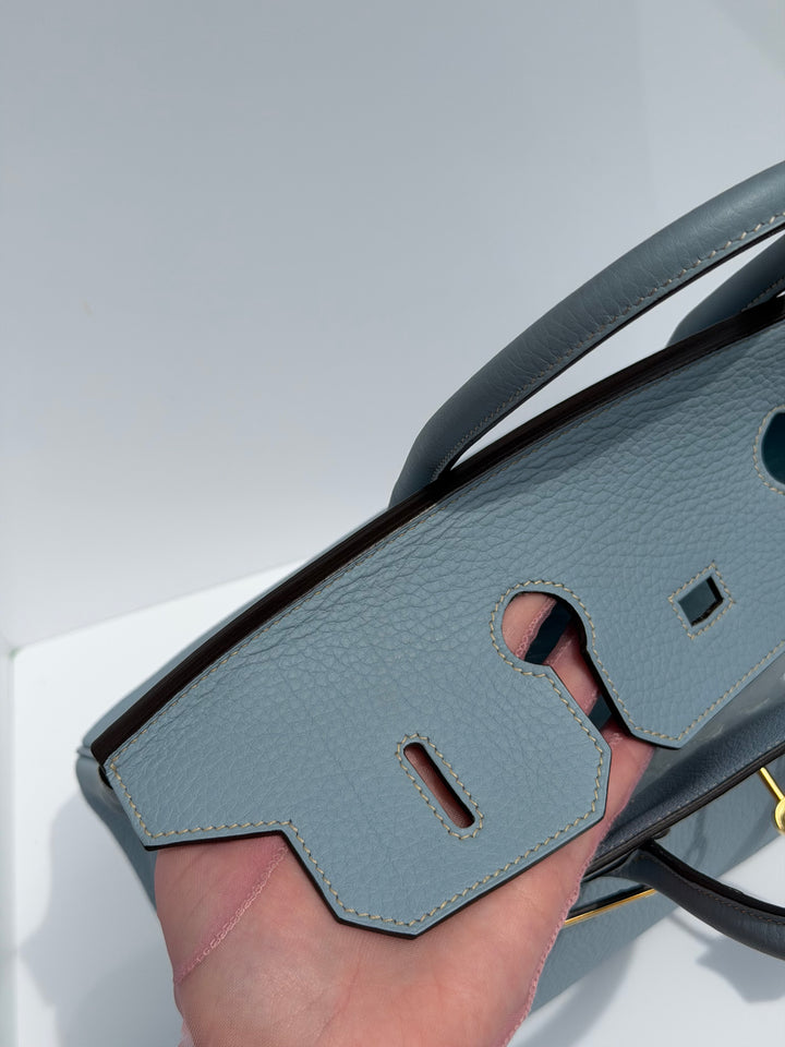 Hermès Birkin 35 Bleu Lin Togo Gold Hardware 2012