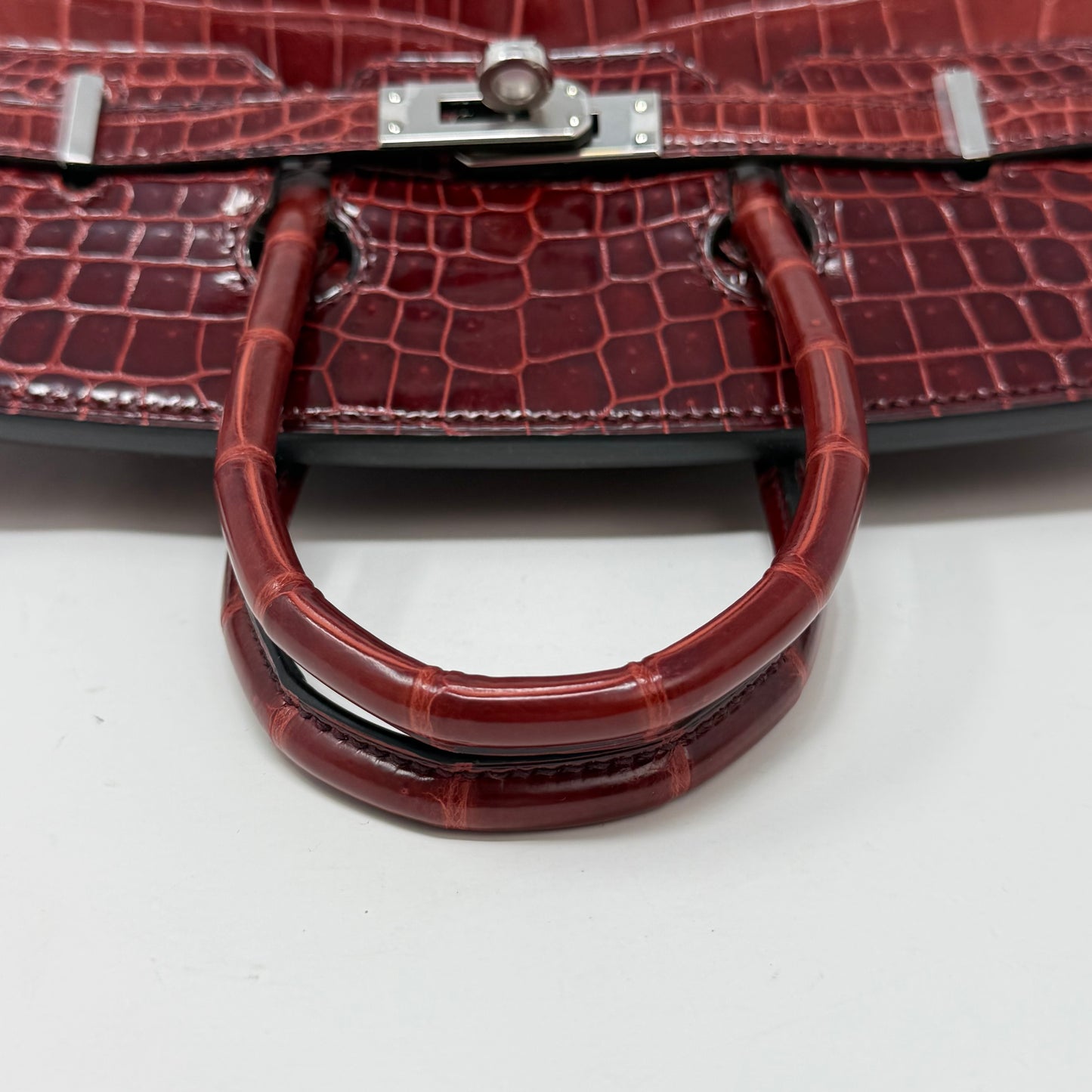Hermes 2016 Bourgogne Shiny Niloticus Crocodile Birkin 25