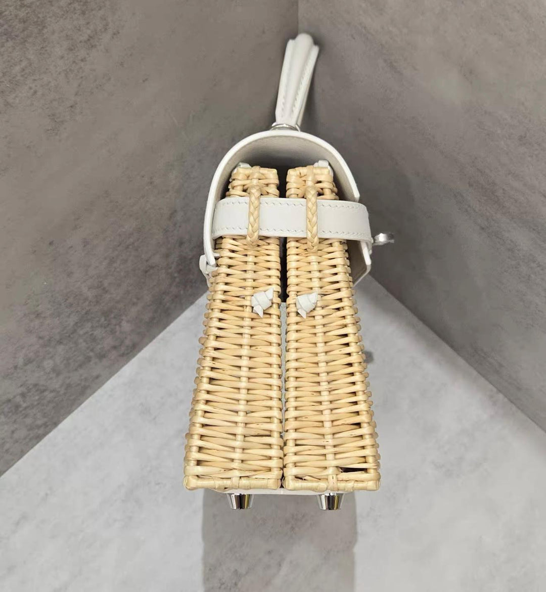 Hermes New White Mini Kelly Picnic