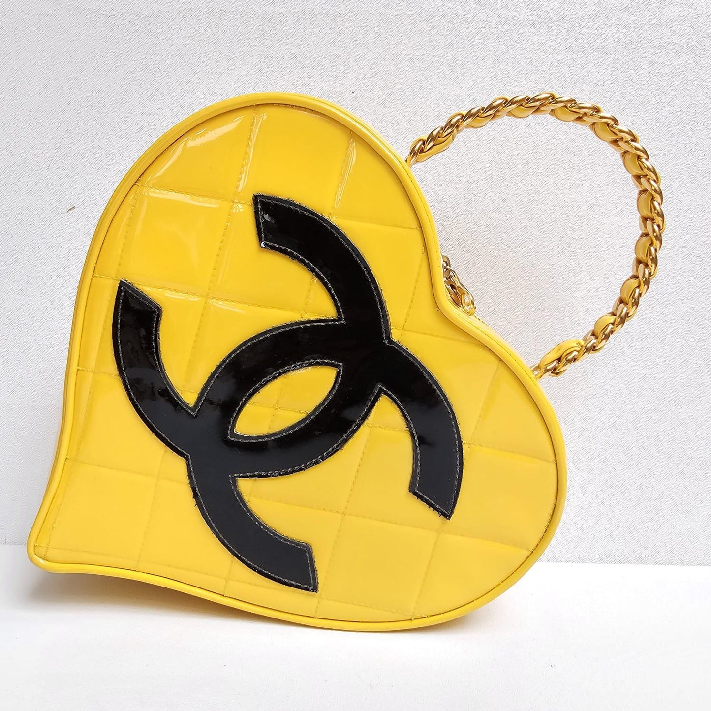 Chanel 1995 CC Yellow Heart Vanity Bag