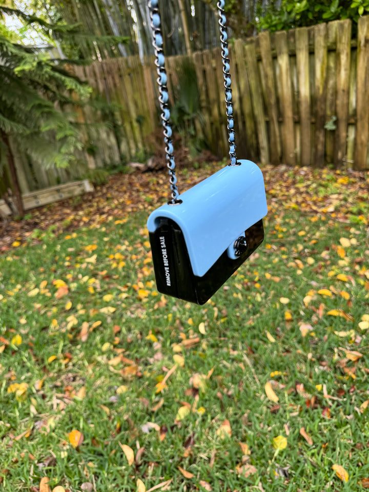 Chanel Blue Black Mini Evening Plexi Bag