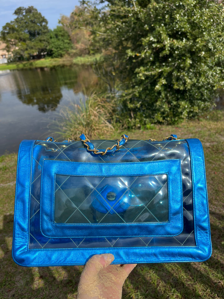 Chanel Iridescent PVC Maxi Lambskin Flap Bag