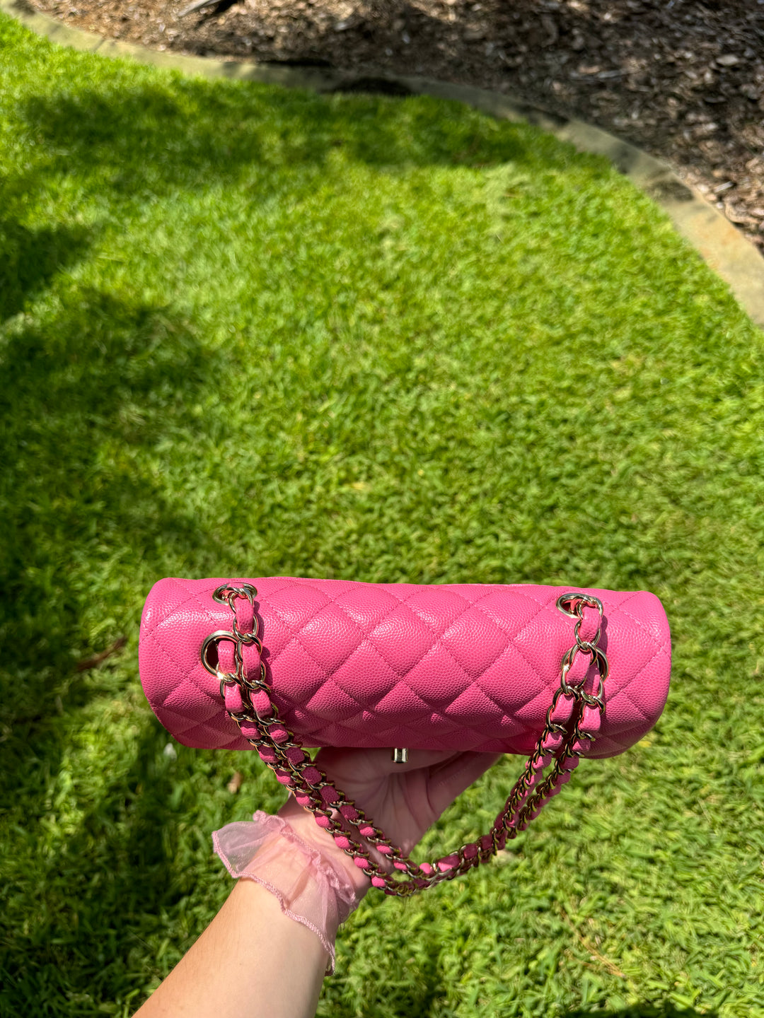 Chanel 20S Small Pink Caviar Double Flap