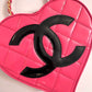 Chanel 1995 CC Hot Pink Heart Vanity Bag