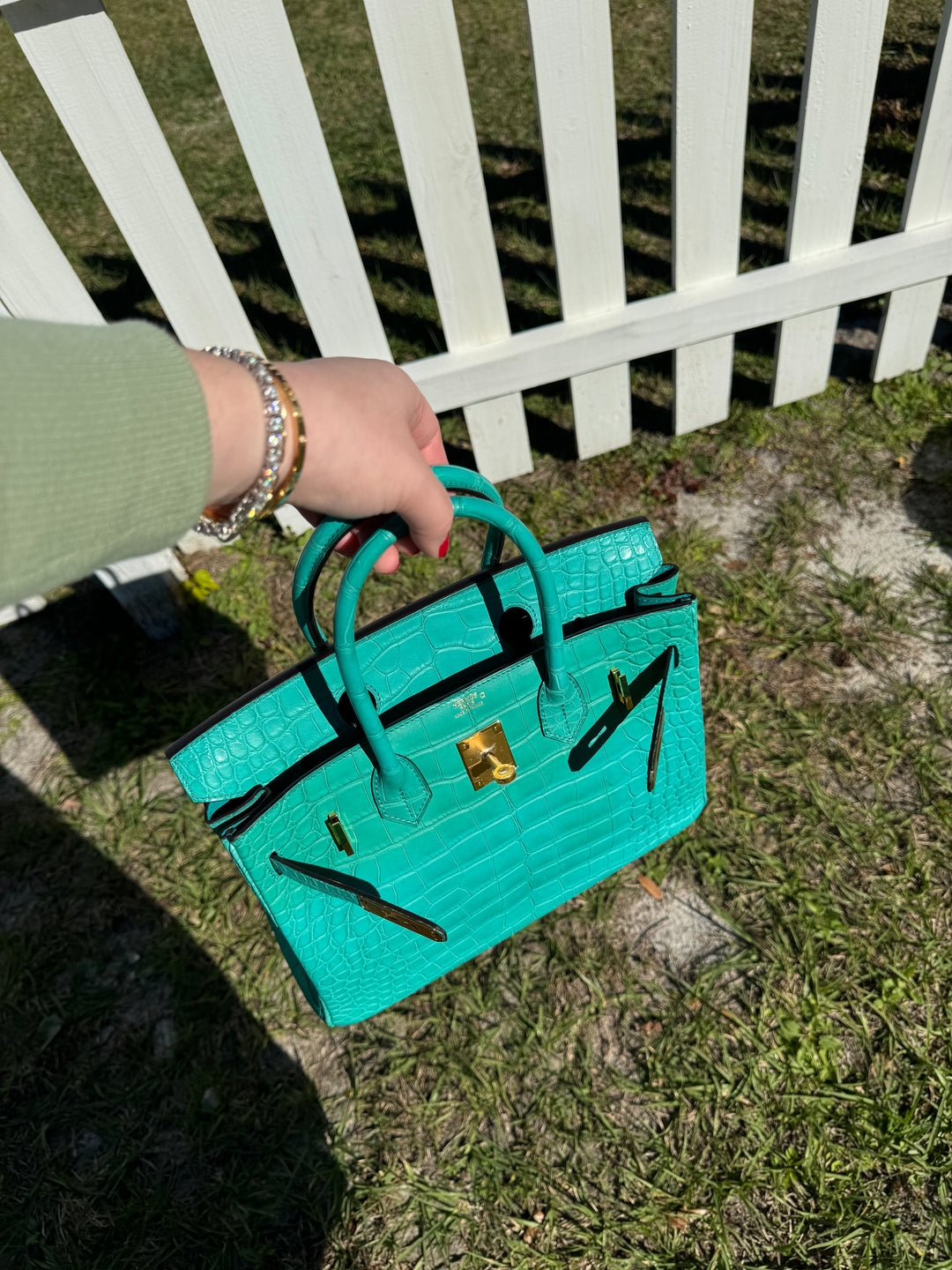 Hermes Matte Croc Blue Paon Birkin 30