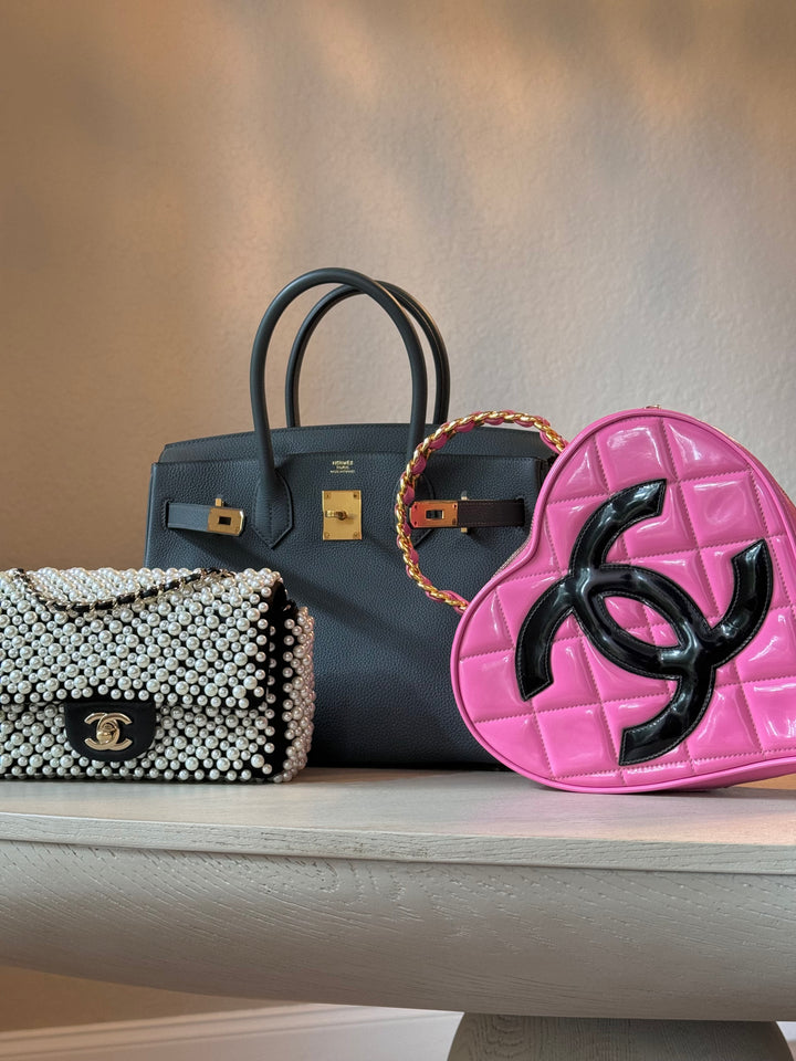 Chanel 1995 CC Barbie Pink Heart Vanity Bag