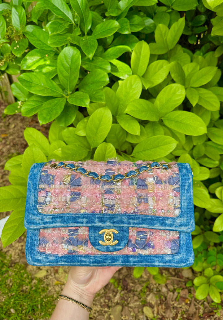 Chanel Tweed & Denim Medium Classic Flap Bag