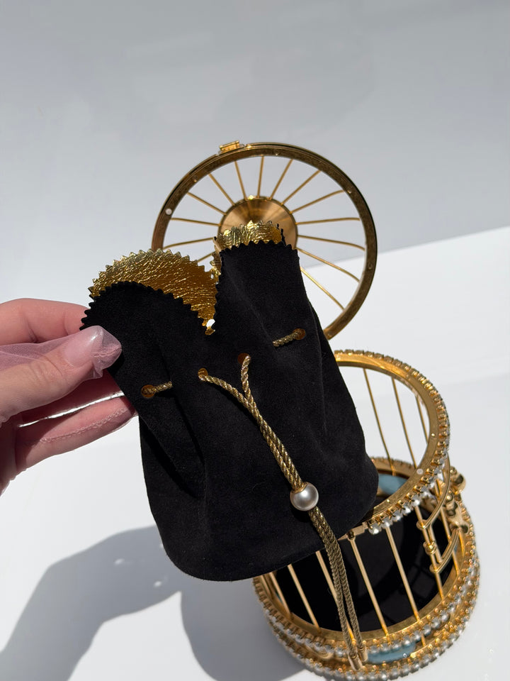 Chanel Bird Cage Minaudière Gold Lambskin Strass Enamel Gold Hardware 2020