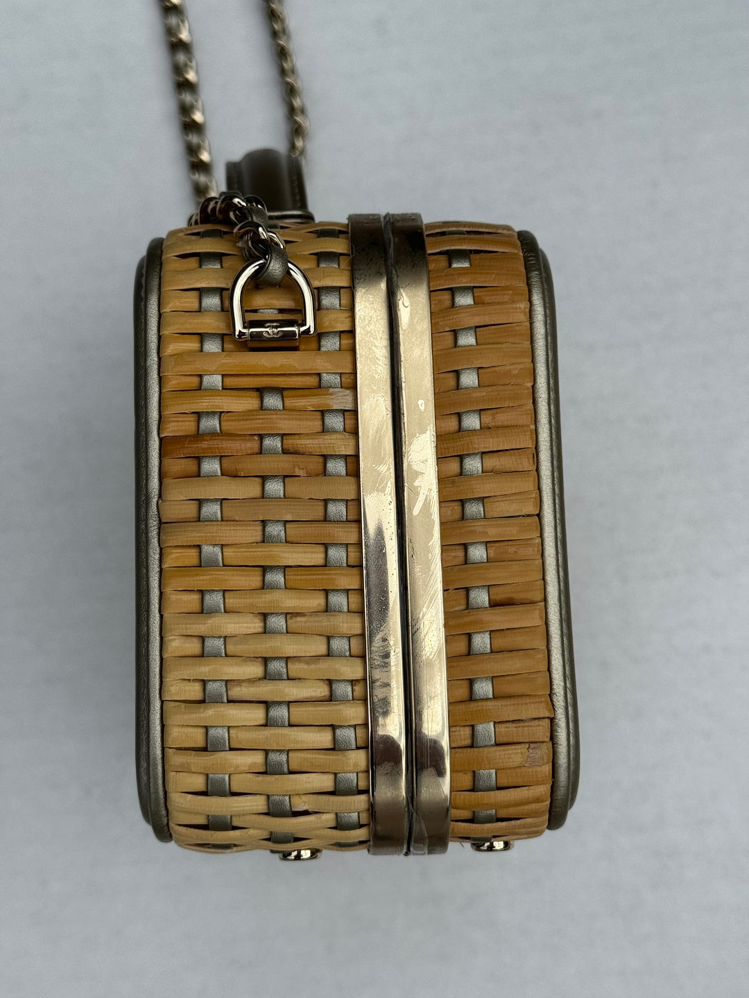 Chanel 2019 Small Gold Wicker Vanity