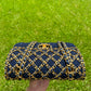 Chanel 2020 Small Woven Chain Blue Tweed Classic Flap