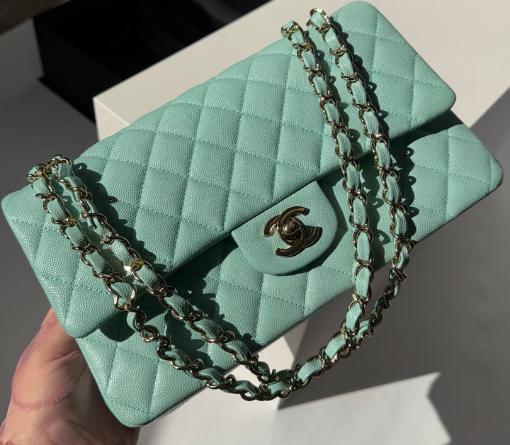 Chanel 19C Tiffany Medium Caviar Double Flap Bag
