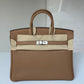 Hermes Chai Togo Birkin 25 Palladium Hardware