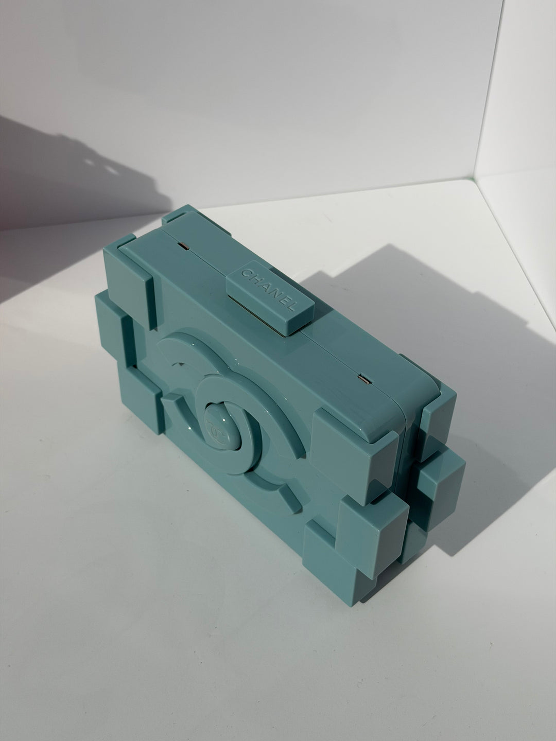 Chanel Baby Blue Plexiglass Lego Minaudiere