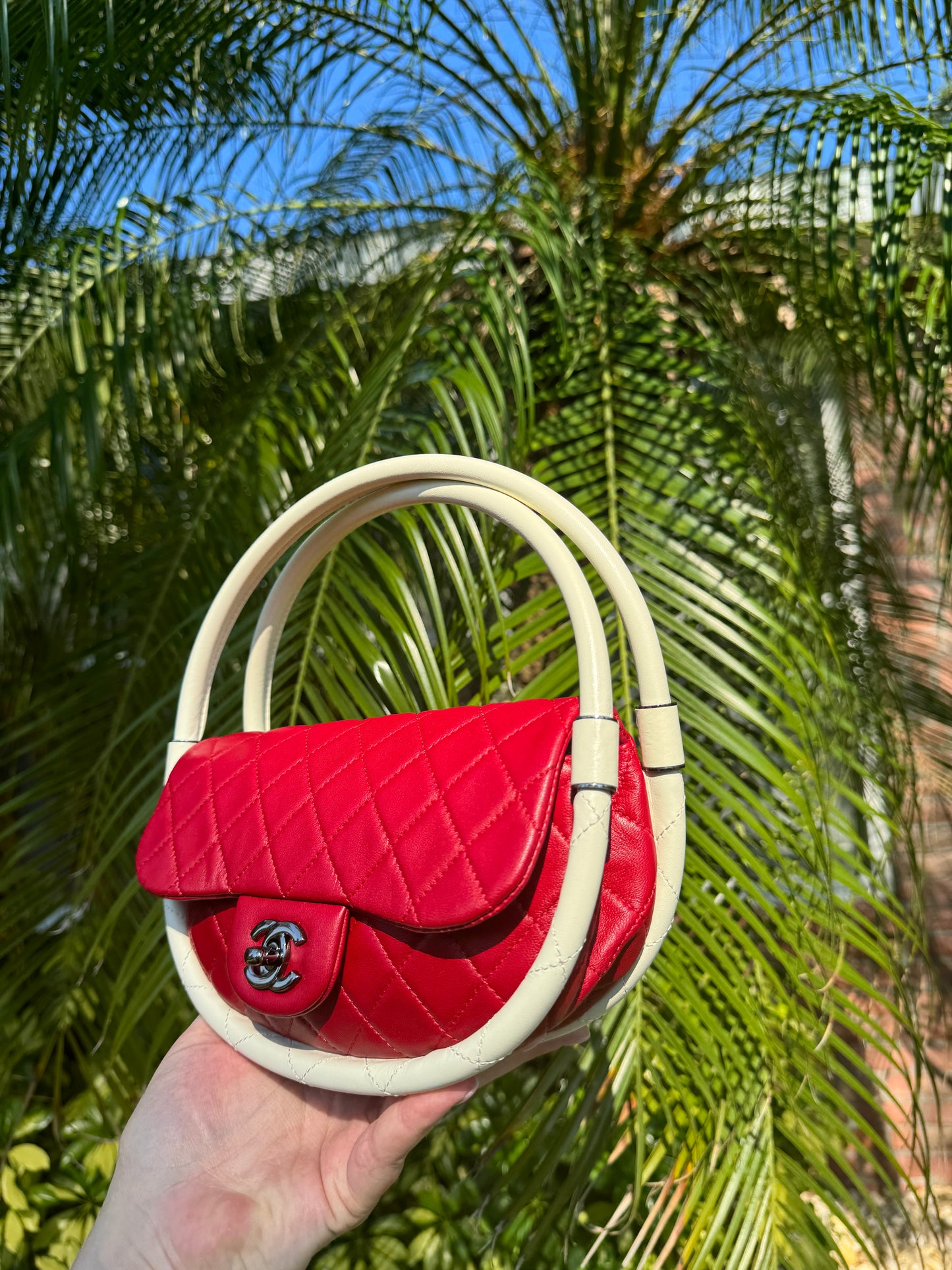 Chanel Runway Small Red Hula Hoop Bag