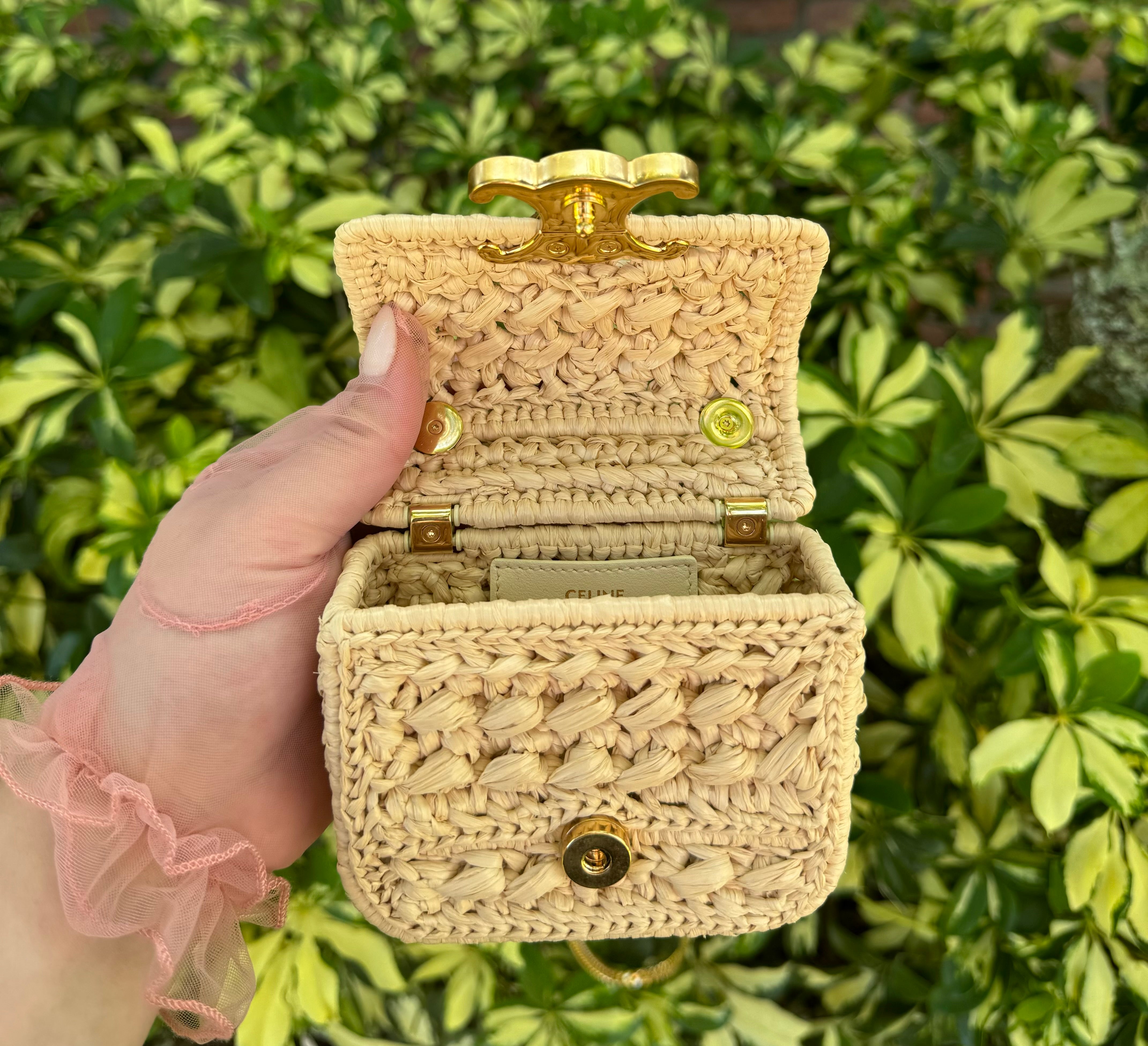 Celine 2023 Mini Chain Raffia Claude – Its A Luv Story