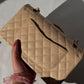 Chanel 22C Light Beige Medium Caviar Double Flap Bag