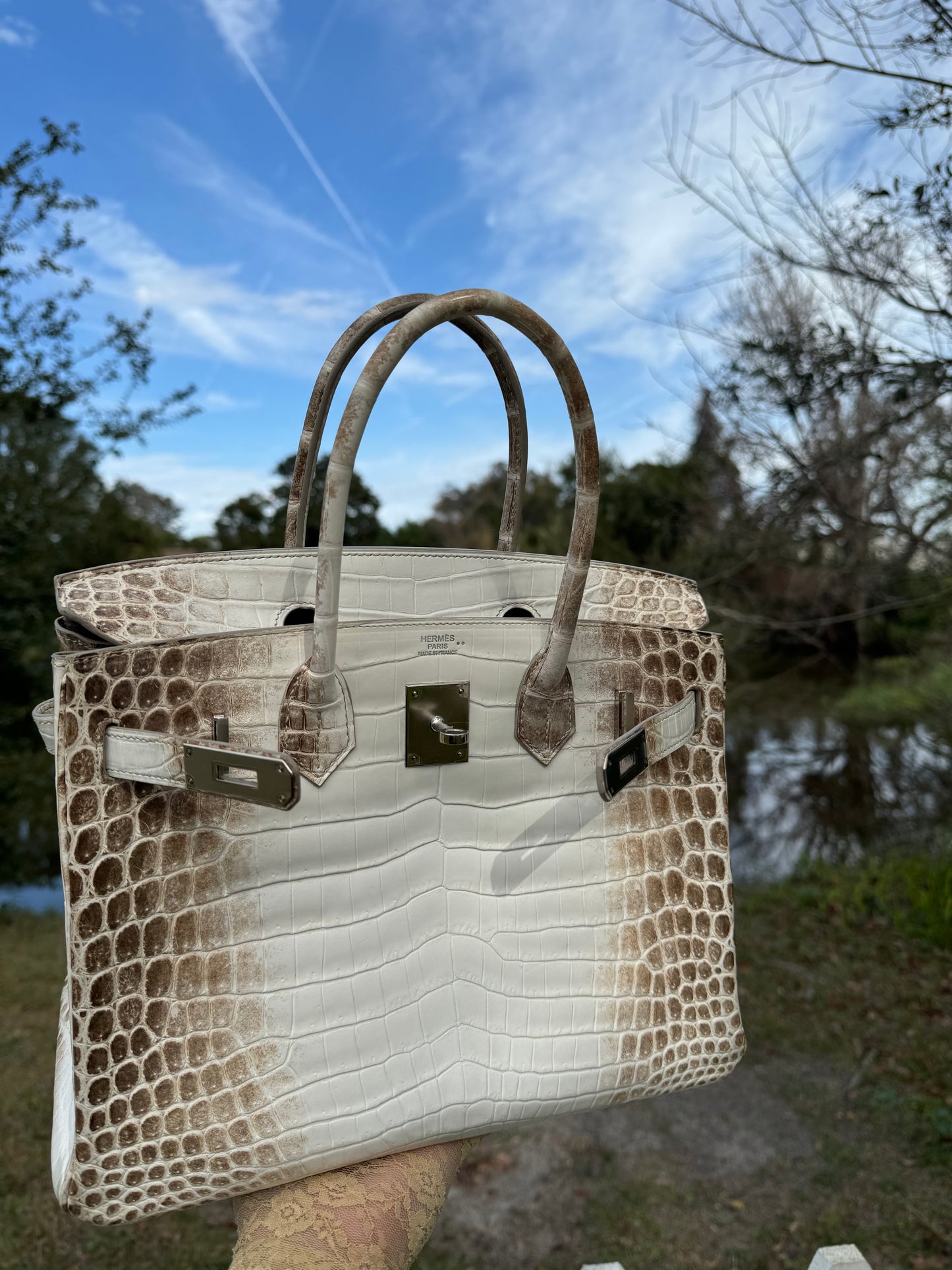 Hermes Himalaya Crocodile Birkin 30