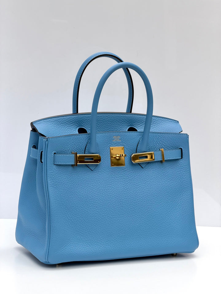 Hermes 2014 Bleu Paradis Clemence Taurillon Birkin 30
