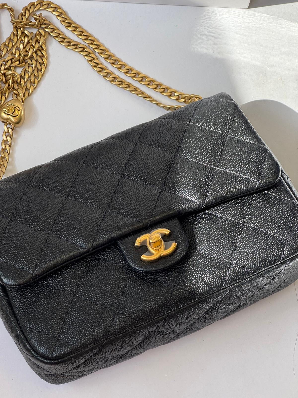 Chanel Black Medium Caviar Sweetheart Crush Flap Bag