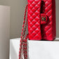 Chanel 19b Small Red Caviar Double Flap Bag