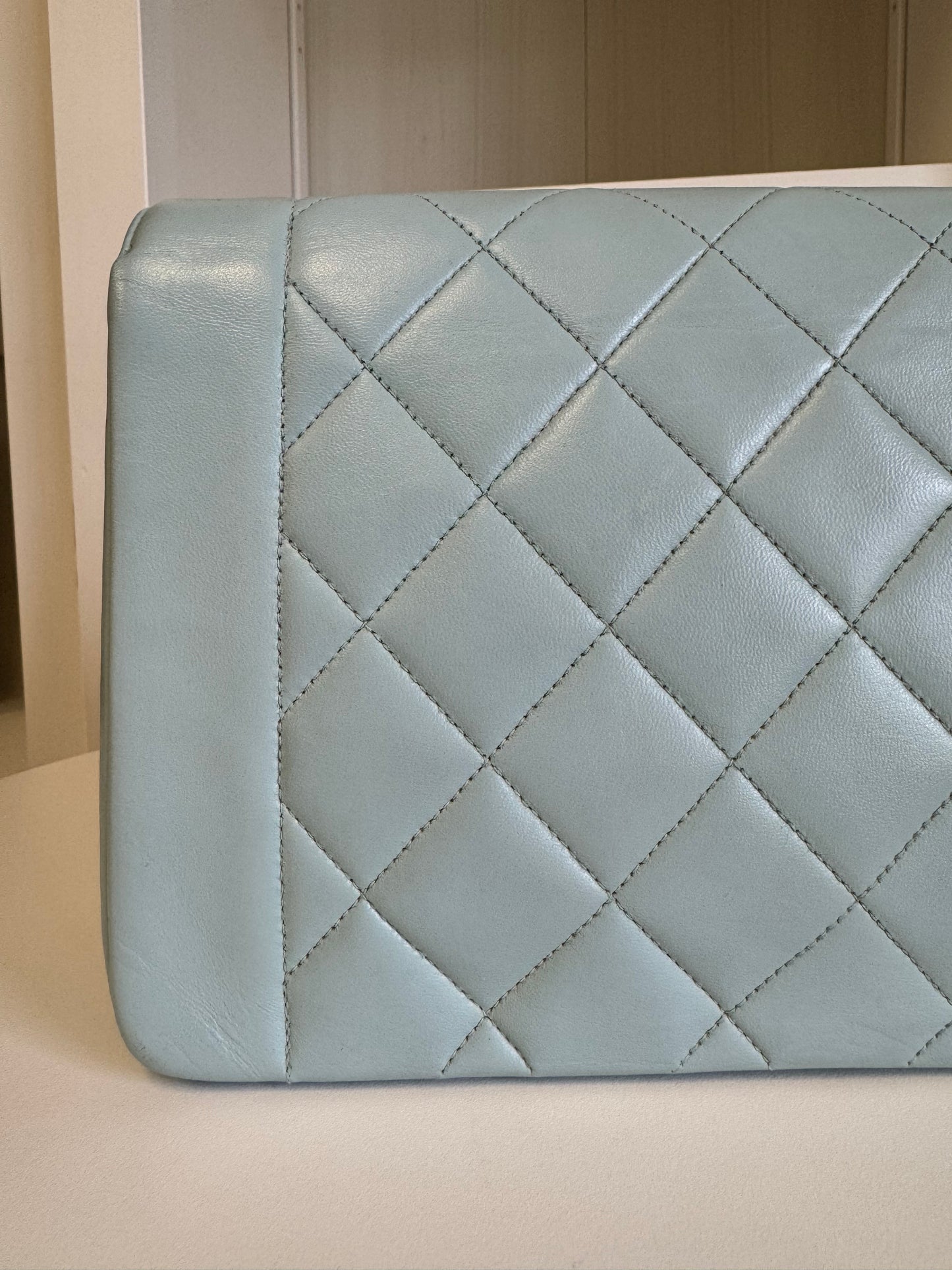 Chanel Baby Blue 24K Medium Lambskin Diana Flap Bag