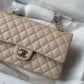 Chanel 23P Ecru Medium Caviar Double Flap Bag