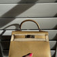 Hermes Mini Sellier Gold Metallic Chevre Dore Kelly 20