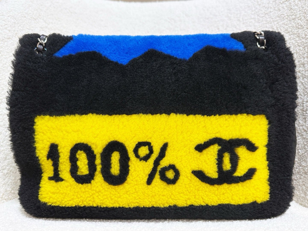 Chanel Supermarket Comic Maxi Shearling Flap Bag