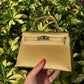 Hermes Mini Sellier Gold Metallic Chevre Dore Kelly 20