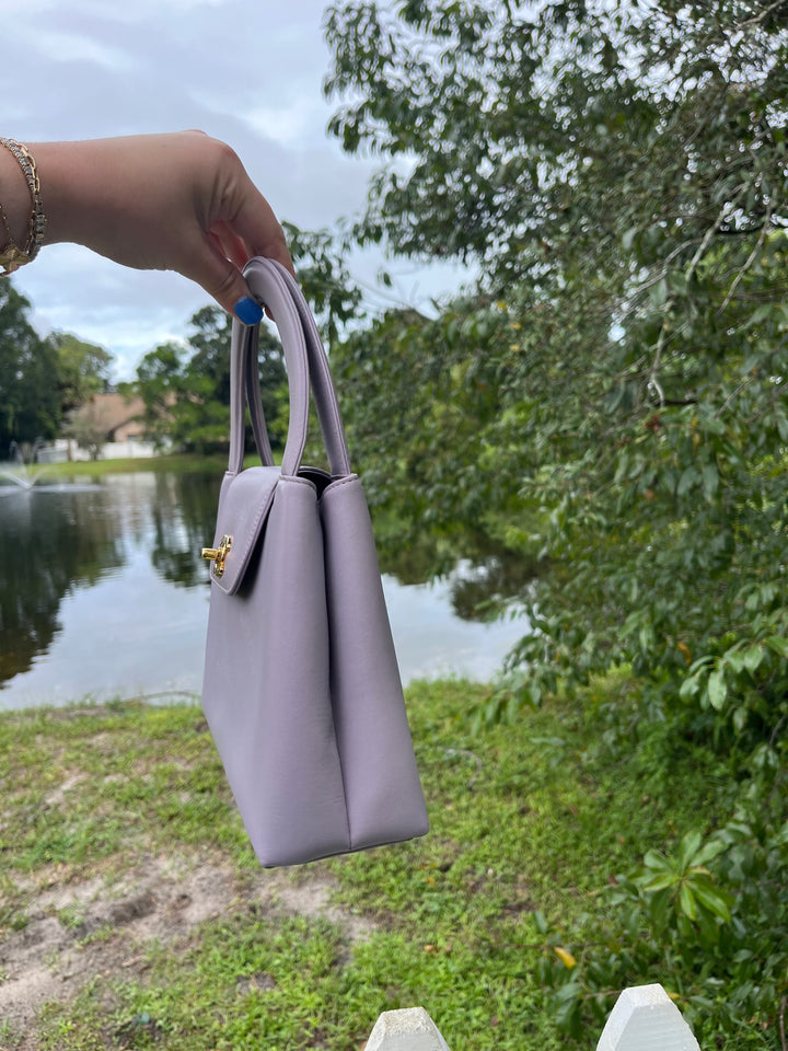 Chanel Vintage Medium Lilac  Lambskin Kelly Top Handle