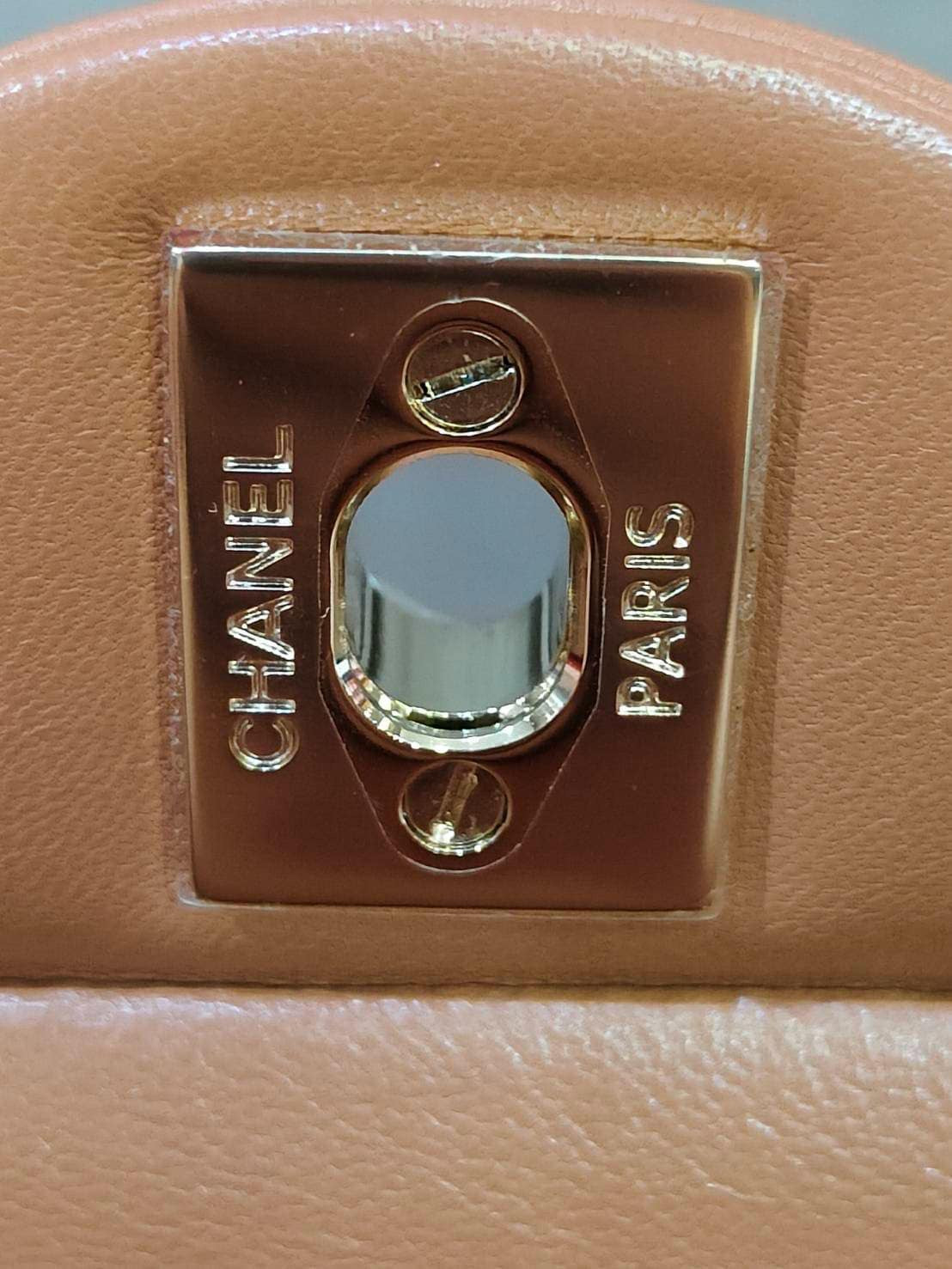 Chanel 22S Small Caramel Lambskin Classic Flap Bag + LGHW