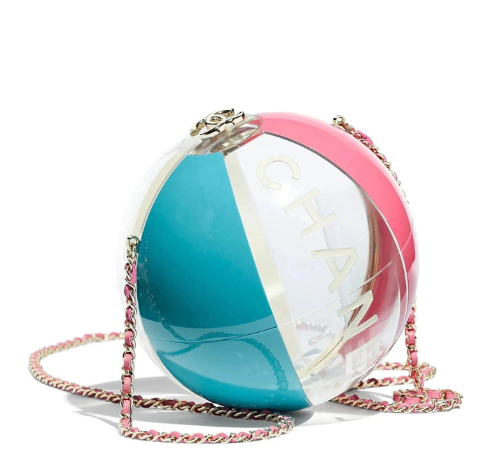 Chanel Acrylic Multicolor Coco Beach Ball Minaudière Light Gold Hardware 2019