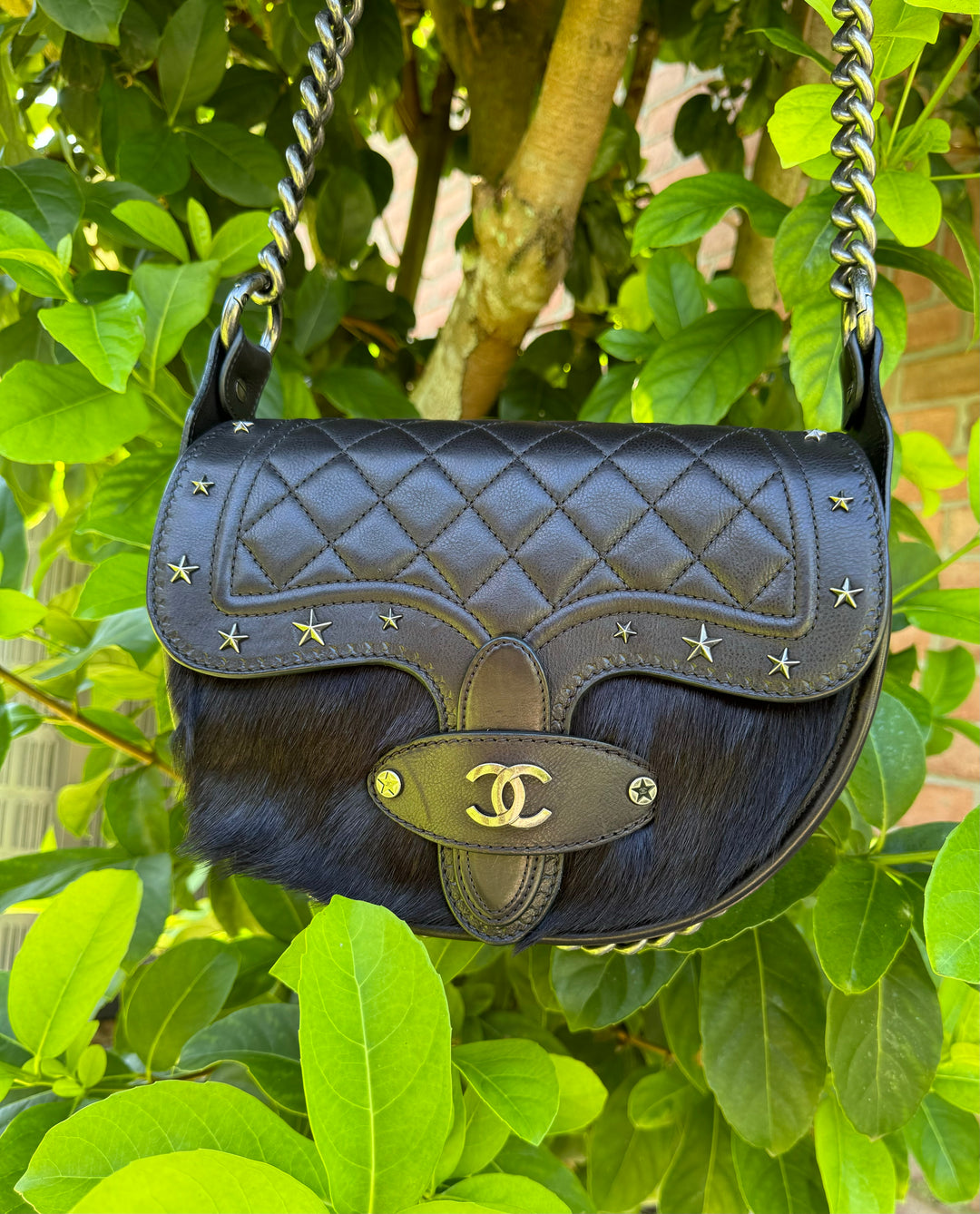 Chanel 2014 PARIS DALLAS MÉTIERS D'ART PONY HAIR CROSSBODY BULLET Flap Bag