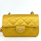 Chanel Gold Satin Mini Rectangle Flap