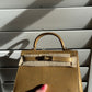 Hermes Mini Sellier Gold Metallic Chevre Dore Kelly 20