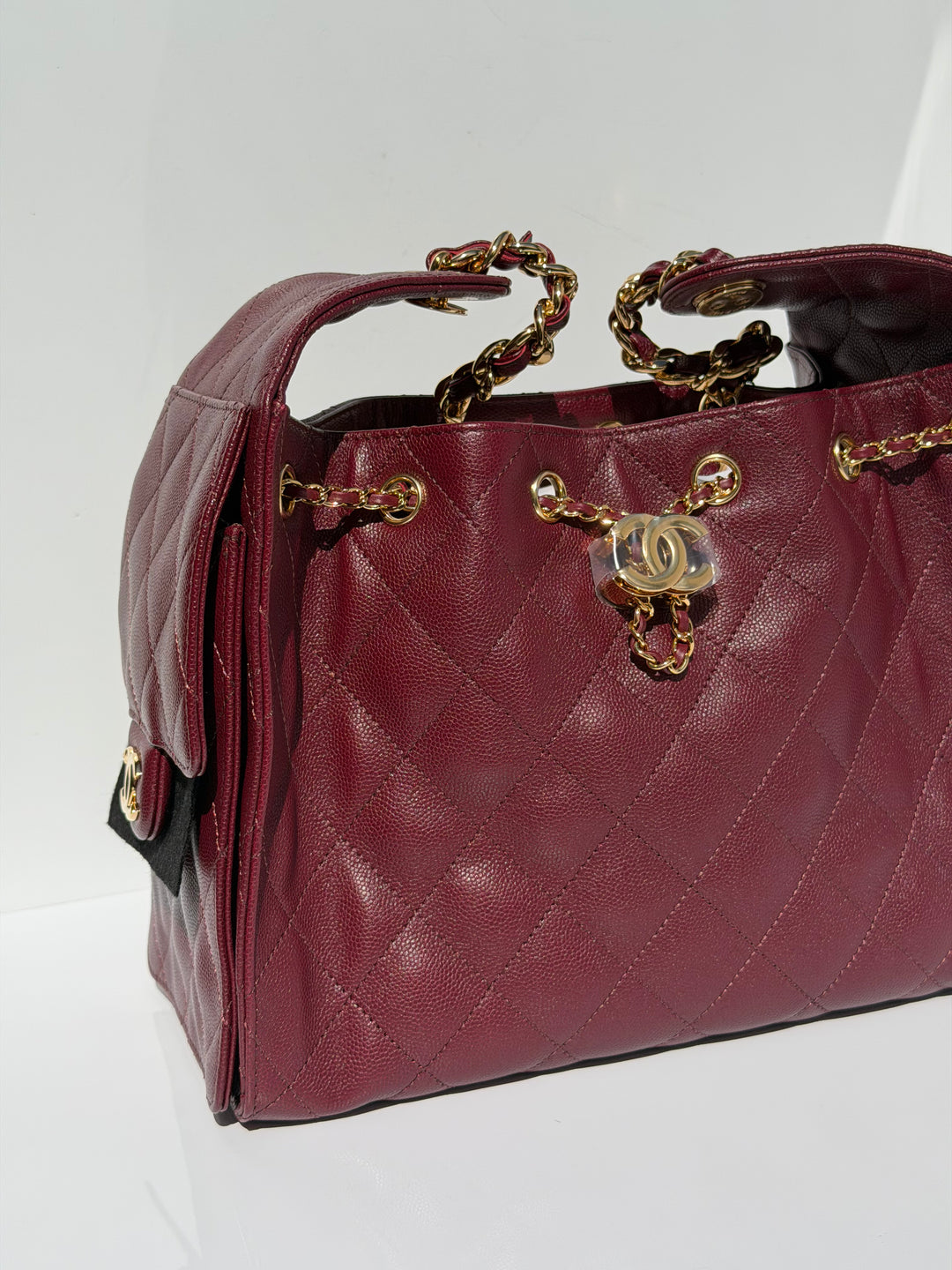 Chanel Small 25 Hobo Bag Caviar Leather Burgundy Antique Gold Hardware 2026
