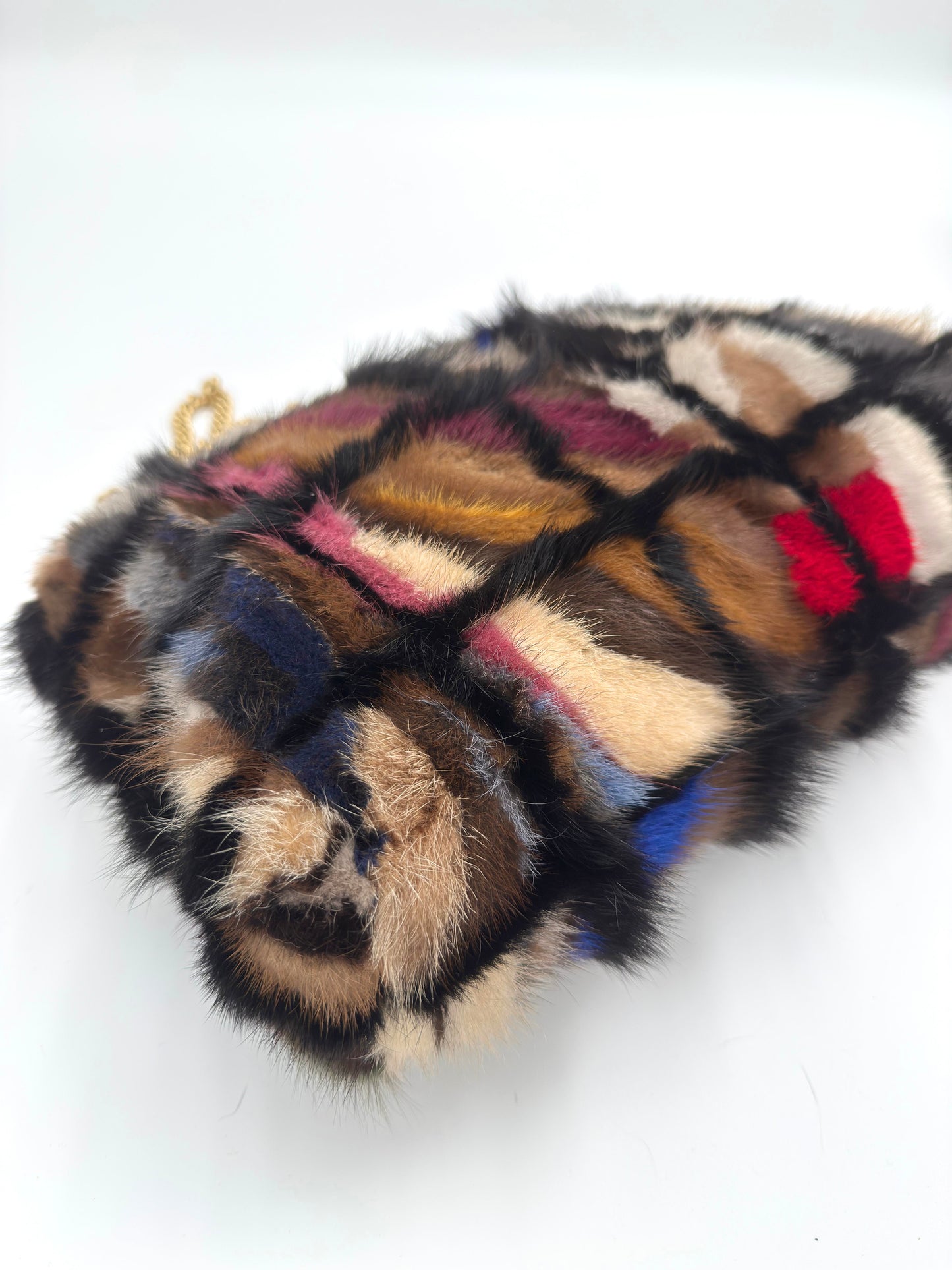 Chanel Multicolor Maxi Mink Fur Single Flap Bag