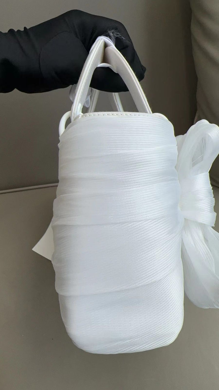 2023 Lady Dior Small White LED Twill Embellished Bag