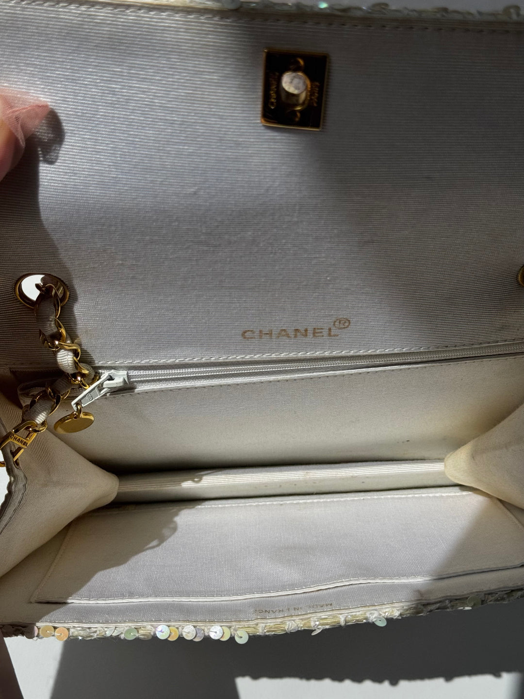 Chanel 1992 Medium Iridescent Sequin Flap Bag