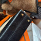 Hermes Mini Sellier Black Lizard Kelly 20