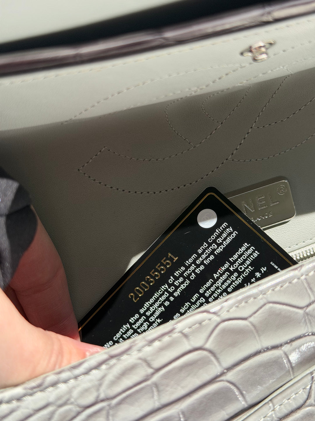 Chanel Jumbo Flap Grey & Black Ombre Alligator Silver Hardware 2015