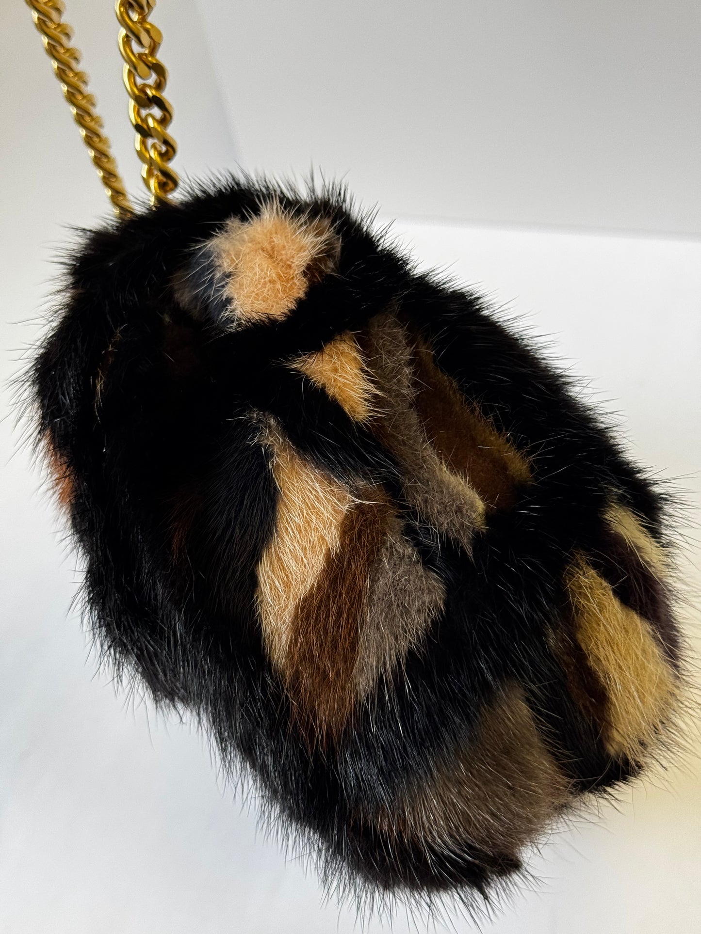 Chanel Multicolor Medium Mink Fur Single Flap Bag
