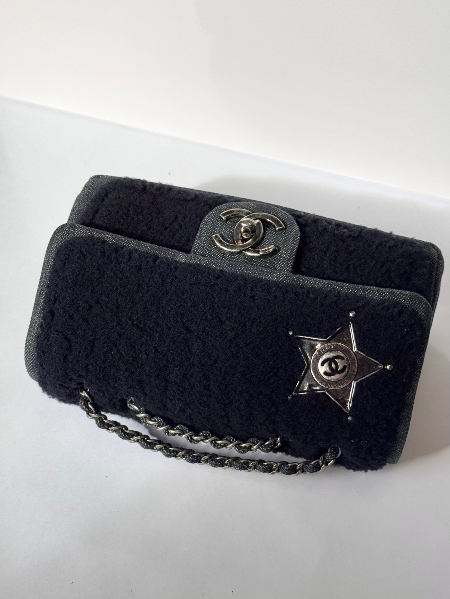 Chanel Paris Dallas Mini Denim & Shearling Flap Bag