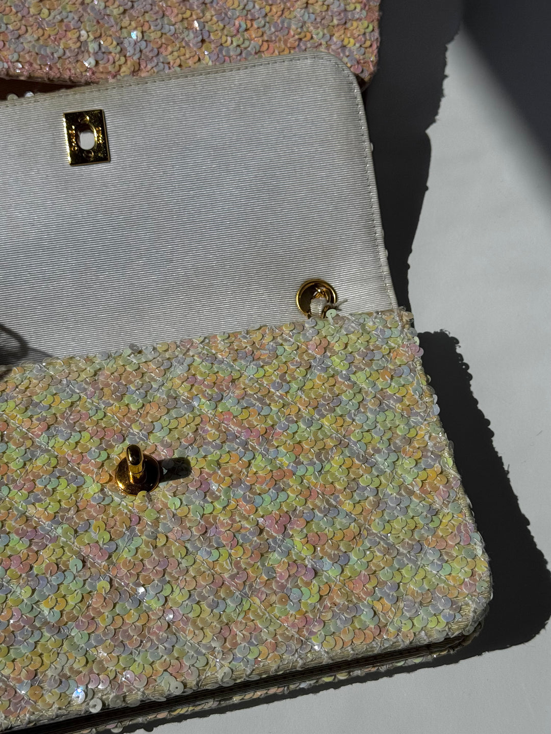 Chanel 1992 Medium Iridescent Sequin Flap Bag