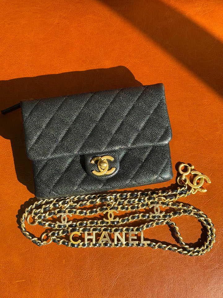 Chanel Pick Me Up Belt Bag Black Shiny Caviar Gold Hardware 2022