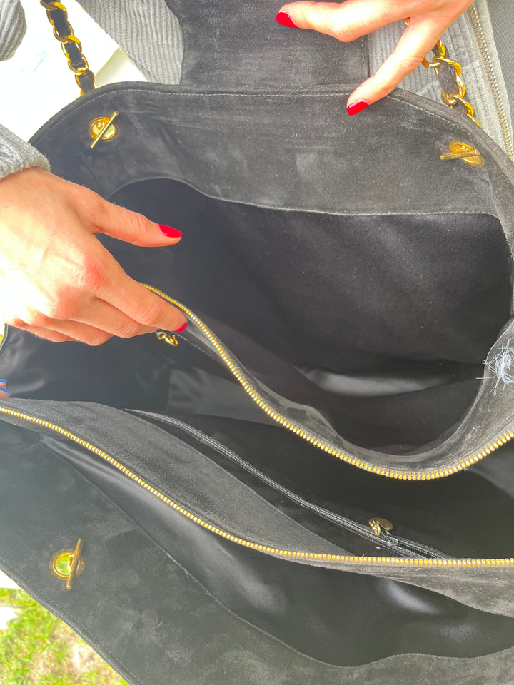 Chanel Rare Vintage Suede XL Supermodel Tote