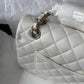 Chanel 22S Snow White Medium Caviar Double Flap Bag