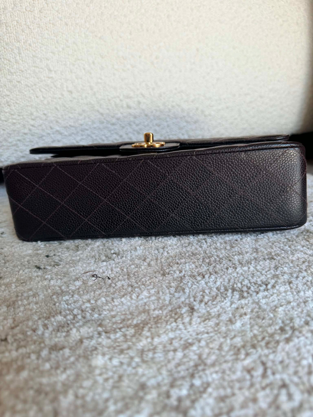 Chanel Medium Classic Flap Bag Caviar Brown 24K Plated Gold Hardware 2003
