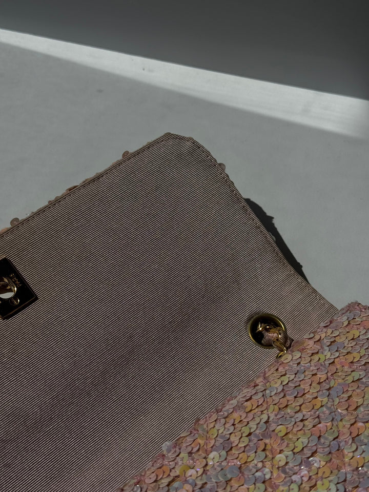 Chanel 1992 Medium Pink Sequin Flap Bag