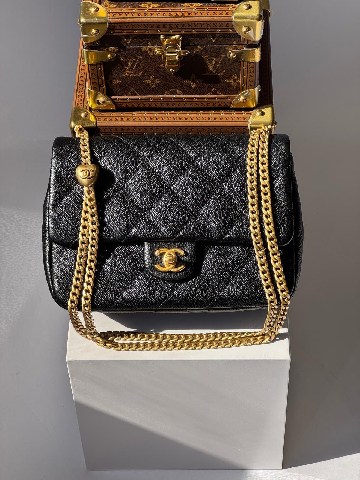 Chanel Black Medium Caviar Sweetheart Crush Flap Bag